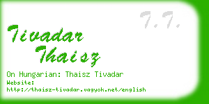 tivadar thaisz business card